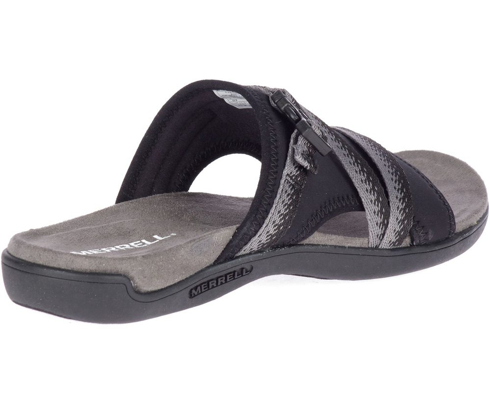 Merrell Sandals Black/Grey - District Muri Slide - Womens 48ESMZPVU